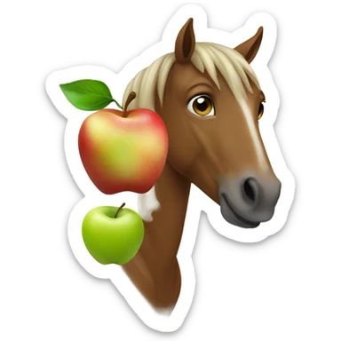 Horse eating apple  sticker