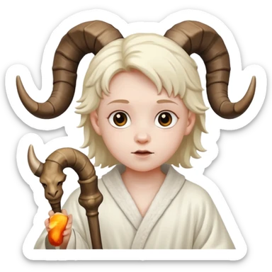 CHILD WITH RAM HORNS sticker