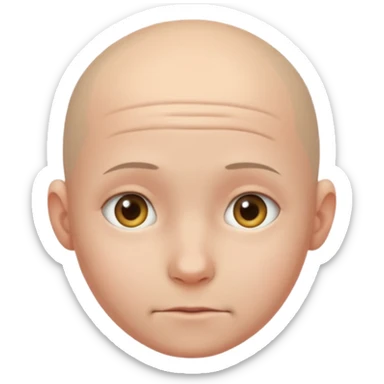 shy no hair circle face  sticker