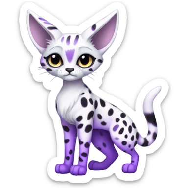 Kawaii Cute Edgy Black Purple White ethereal Serval-Fionbri-Vernid full body sticker