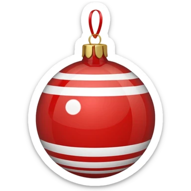 A Red Striped Ornament sticker