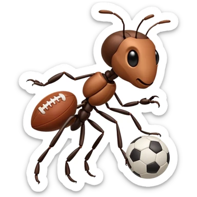 Ant playing football sticker