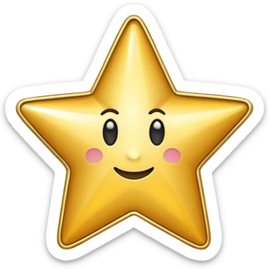 gold rating star emoji with the number 5 in the center, clear and bold sticker