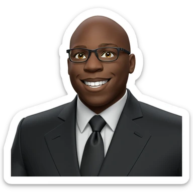 smiling man in formal attire sticker