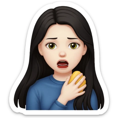 A girl choking herself sticker