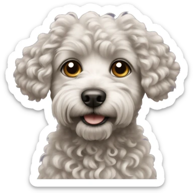 small curly haired dog sticker