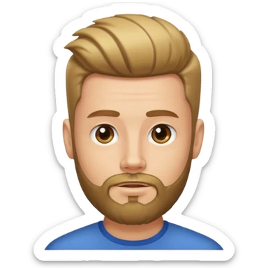 Chico joven con barba cara alargada y tupé sticker