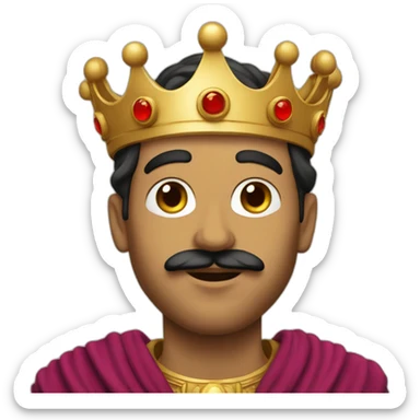 El bey Tunisia with a beatd, a moustache and a crown  sticker