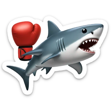 Shark woth boxing glove  sticker