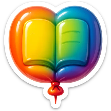 book emoji, balloon style, round and cute sticker