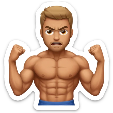 angry man with torso sticker