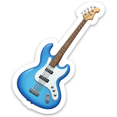 blue bass guitar sticker