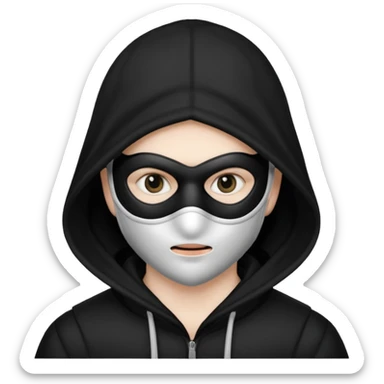 burglar with mask and black white clothes sticker