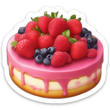 Gâteau à la fraise framboise et myrtille sticker