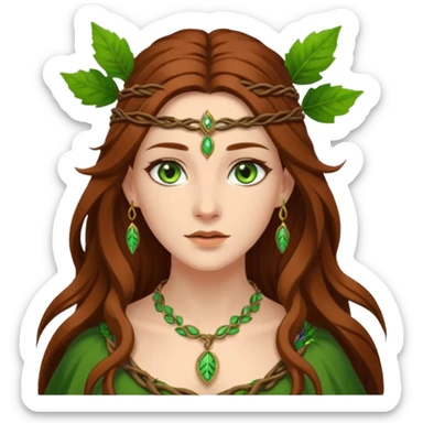 Leaf-necklace druid queen sticker