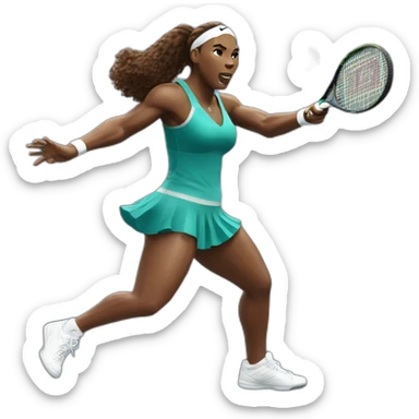 Serena Williams hitting tennis ball sticker