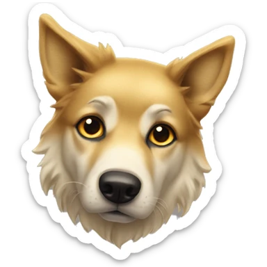 realistic animal close up golden point ears emoji Wolf salvation dog  sticker
