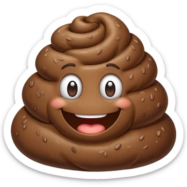 Poop with smile face sticker