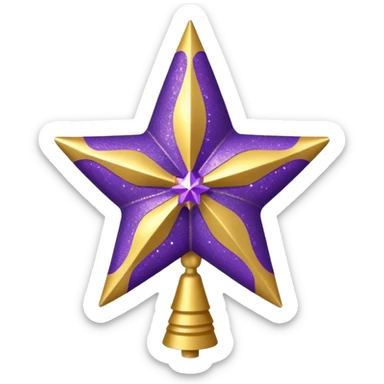purple and gold tree topper sticker