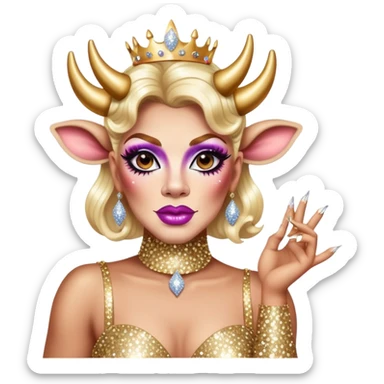 drag queen cow glitter babe diva sticker