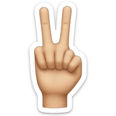 two fingers hand stump sticker