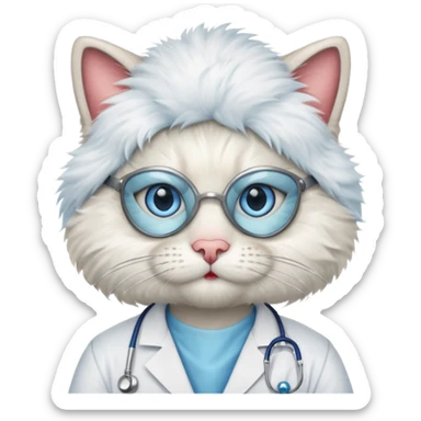 doctor cat, surgeon mask sticker
