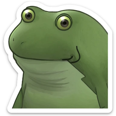 bufo frog under a beach umbrella, sipping a mai tai, vacation sticker