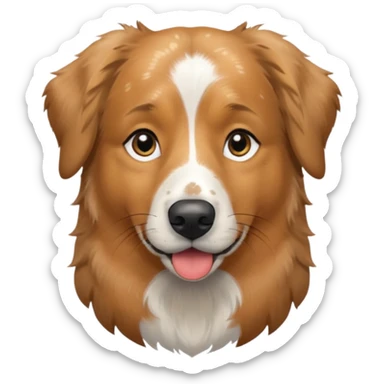 Australian Shepherd golden retriever tan eyebrows around nose and mouth black and speckled grey fur on chest. No white  sticker