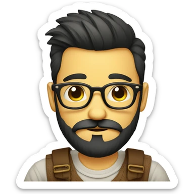 leñador barbudo con anteojos hipster sticker