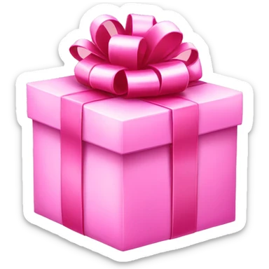 pink birthday gift box sticker