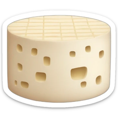round tofu with a grid pattern on top sticker