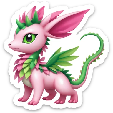 Shiny Exotic Cute Majestic Ethereal Sparkly Flygon-Sylveon-Shaymin-Meganium-Hybrid-Creature sticker
