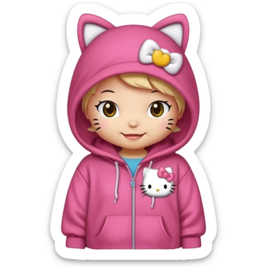 Realistic ultra Detailed Hello kitty Oversized Hoodie  sticker