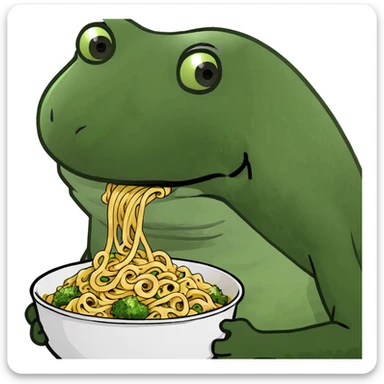 bufo eating noodles sticker