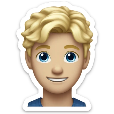 handsome farm boy  14 year old with blond hair and blue eyes sticker