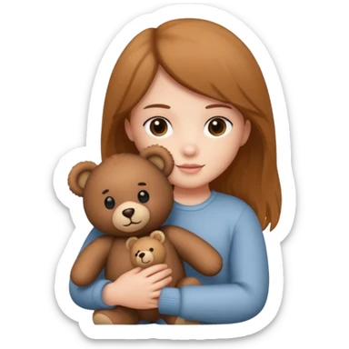 a flower in hand that holds the bear sticker