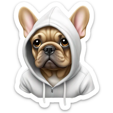 Tan french bulldog with hoodie sticker