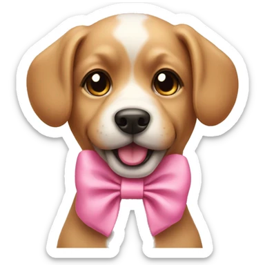 Cute dog wearing pink bow  sticker