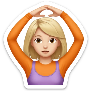 girl with armpit length hair and has peekaboo hair color model  sticker