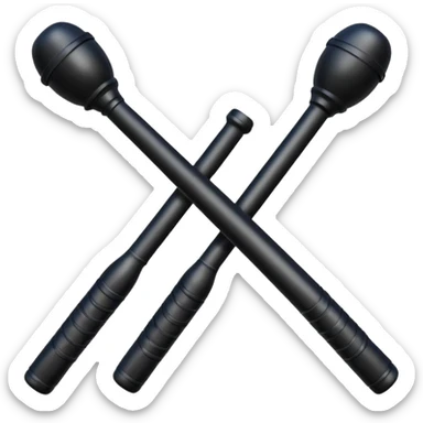 two police batons sticker