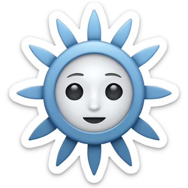 gray-blue sun emoji icon sticker