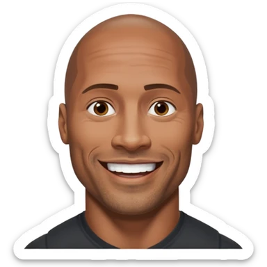 Dwayne Johnson with dark brown hair sticker
