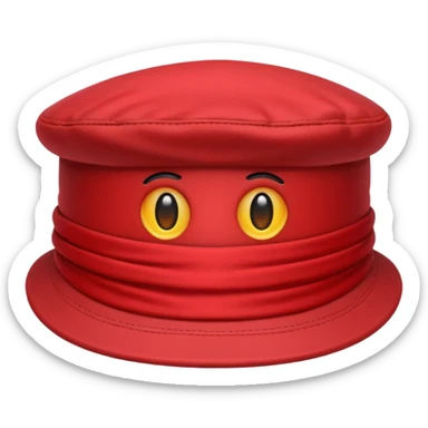 cap cloth red sticker