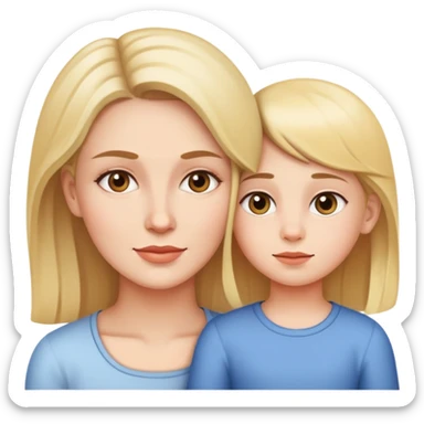 Mommy and daughter sticker