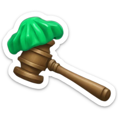 Green AI and judge hammer sticker