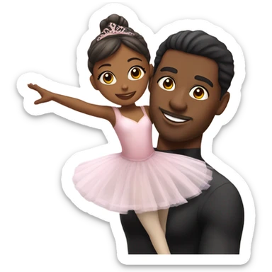 black male ballerina holding black female ballerina in the air sticker