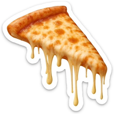 a slice of pizza with melting cheese sticker