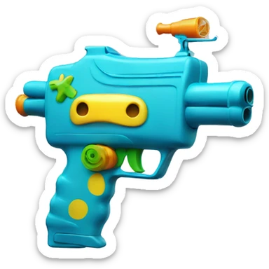 Smiley face with a watergun sticker