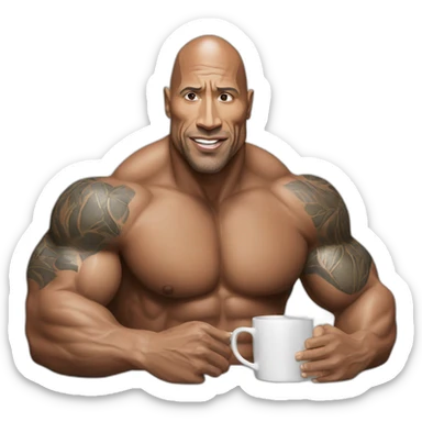 The Rock qui prend un thé sticker