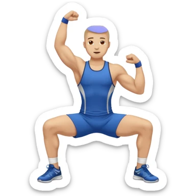 man stretching in gym sticker
